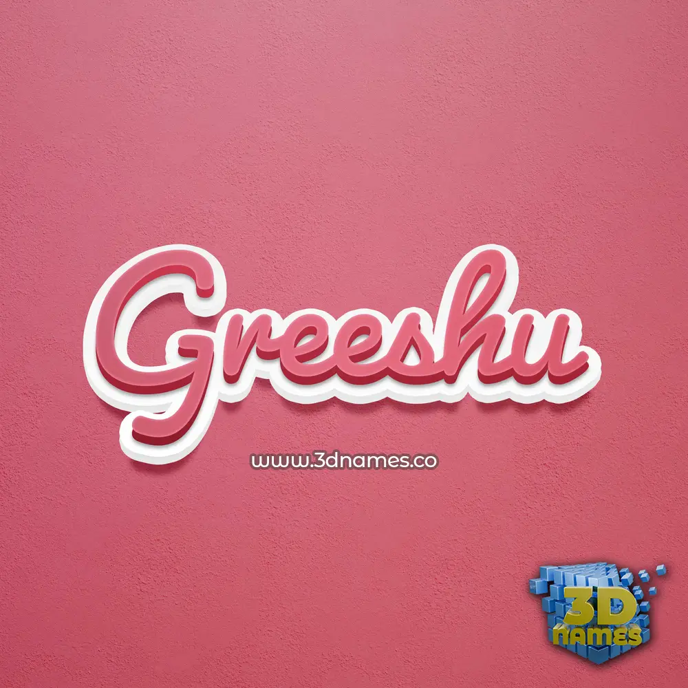 greeshu in Red Scribble style - 3D name wallpaper