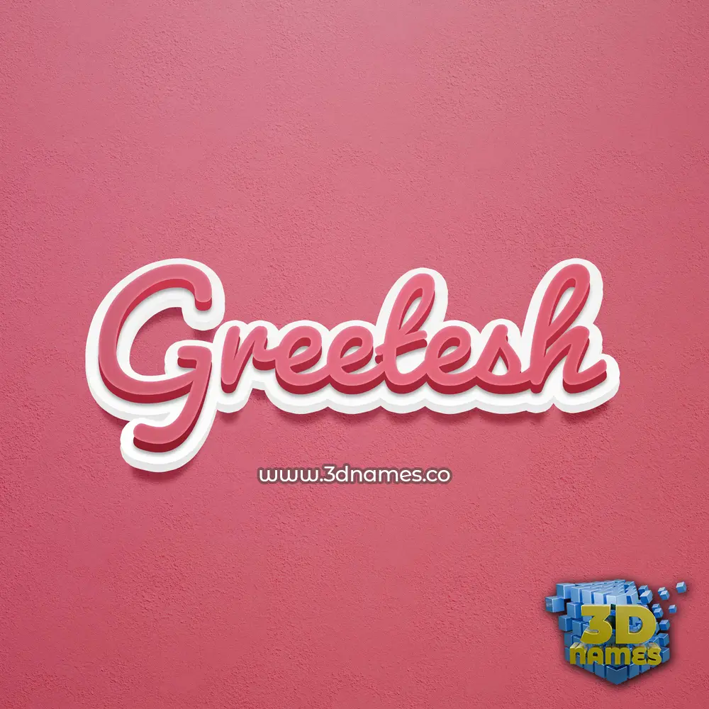 greetesh in Red Scribble style - 3D name wallpaper