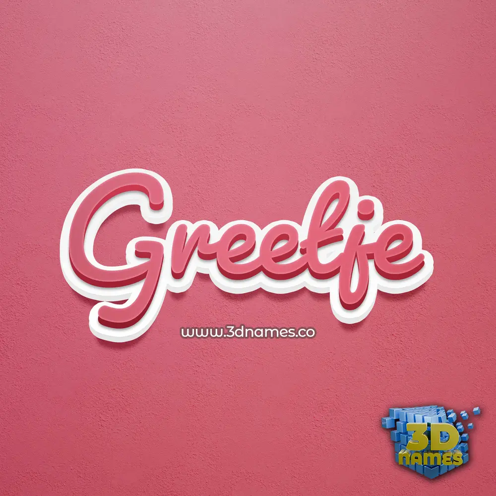greetje in Red Scribble style - 3D name wallpaper