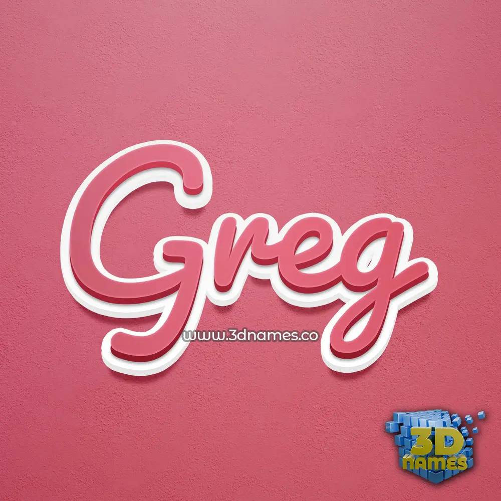 greg in Red Scribble style - 3D name wallpaper