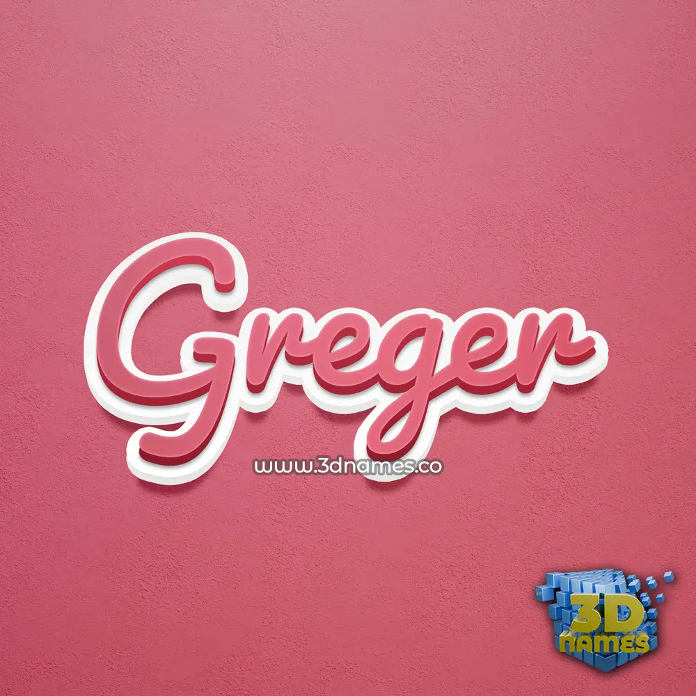 greger in Red Scribble style - 3D name wallpaper