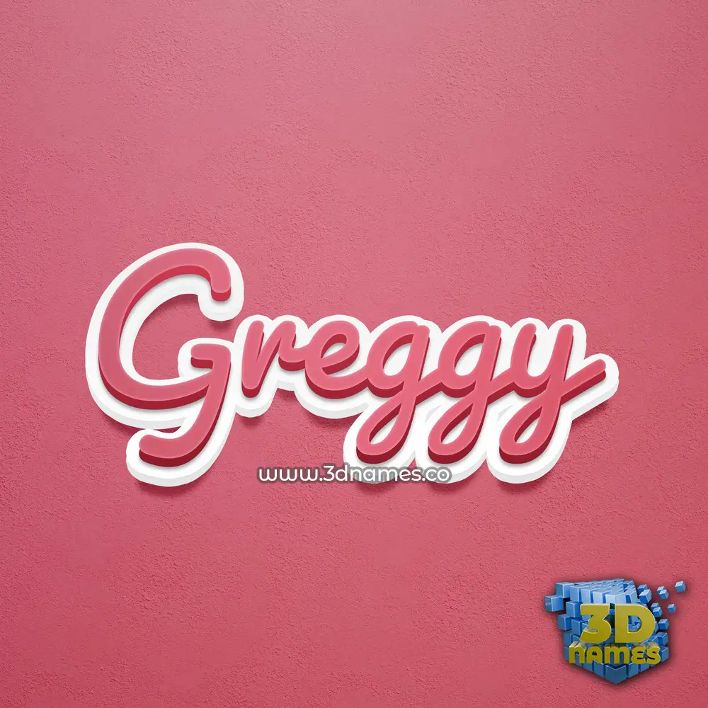 greggy in Red Scribble style - 3D name wallpaper