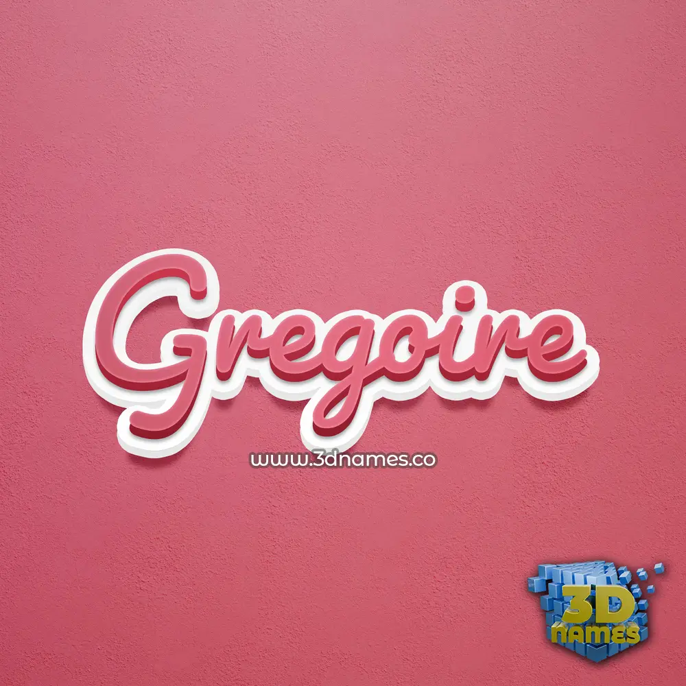 gregoire in Red Scribble style - 3D name wallpaper