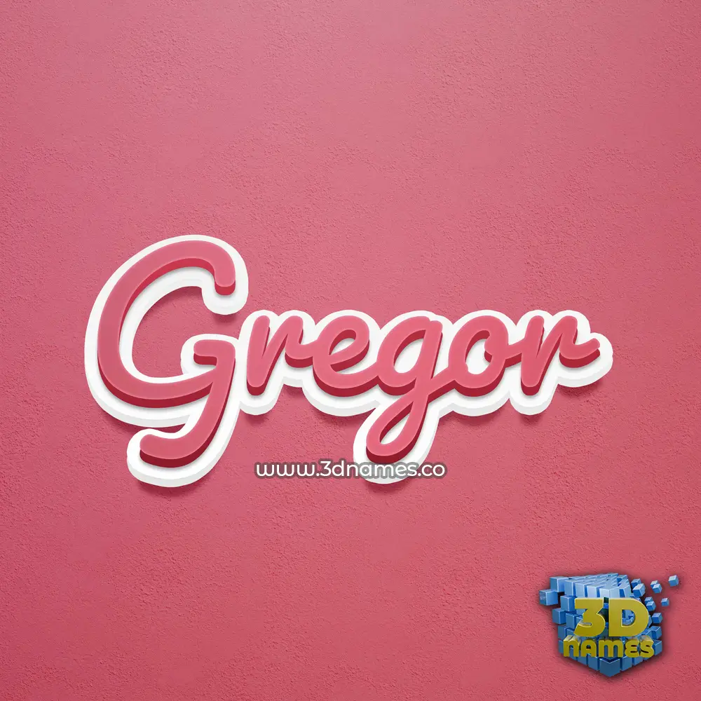 gregor in Red Scribble style - 3D name wallpaper
