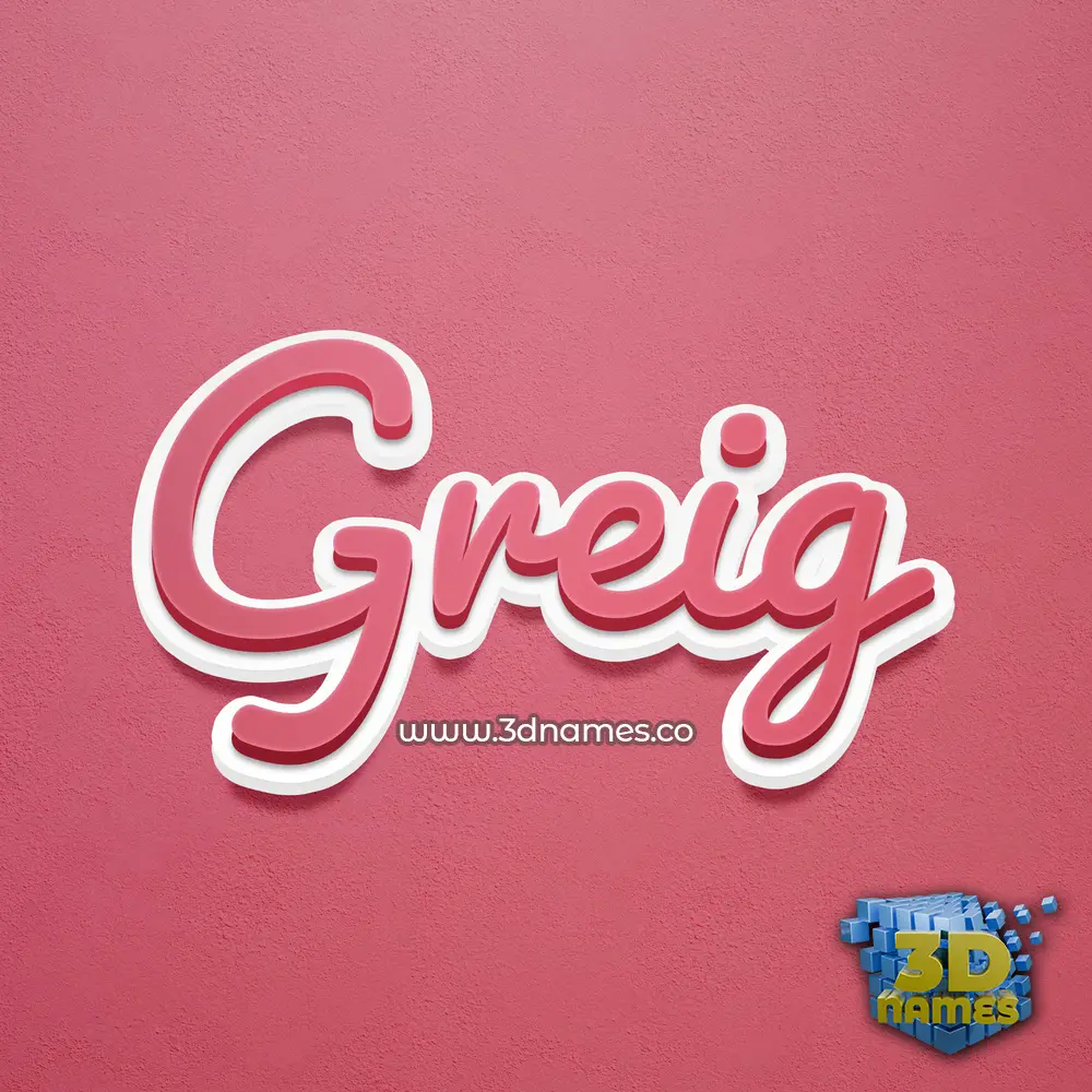 greig in Red Scribble style - 3D name wallpaper