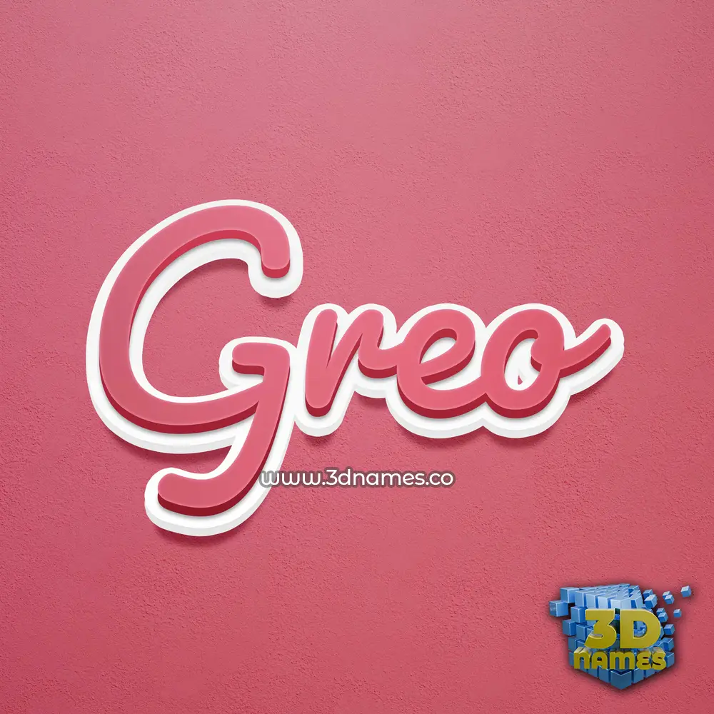 greo in Red Scribble style - 3D name wallpaper