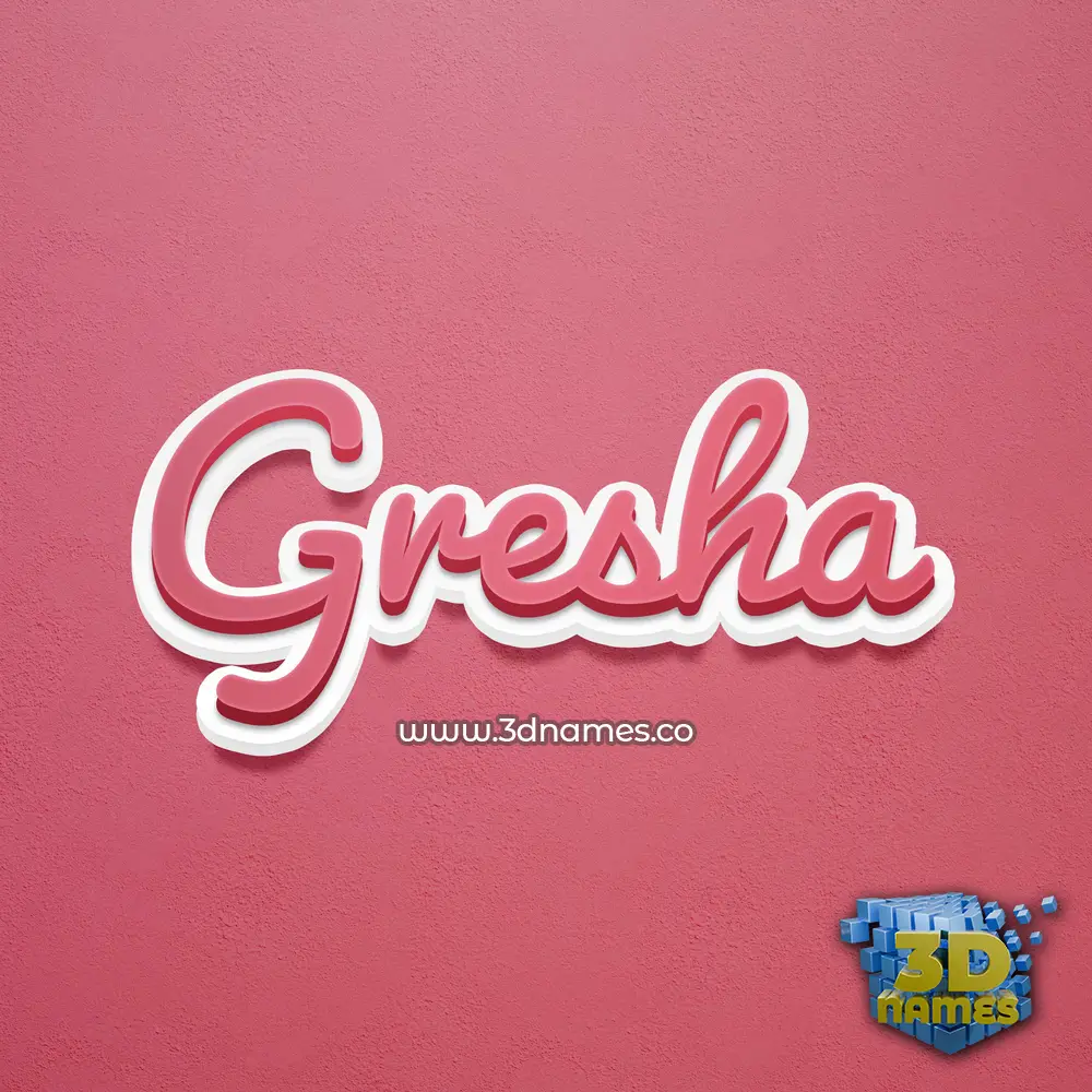 gresha in Red Scribble style - 3D name wallpaper