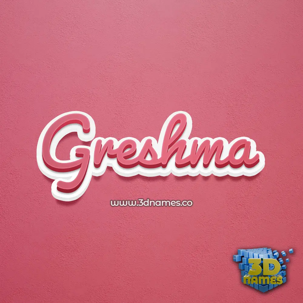 greshma in Red Scribble style - 3D name wallpaper