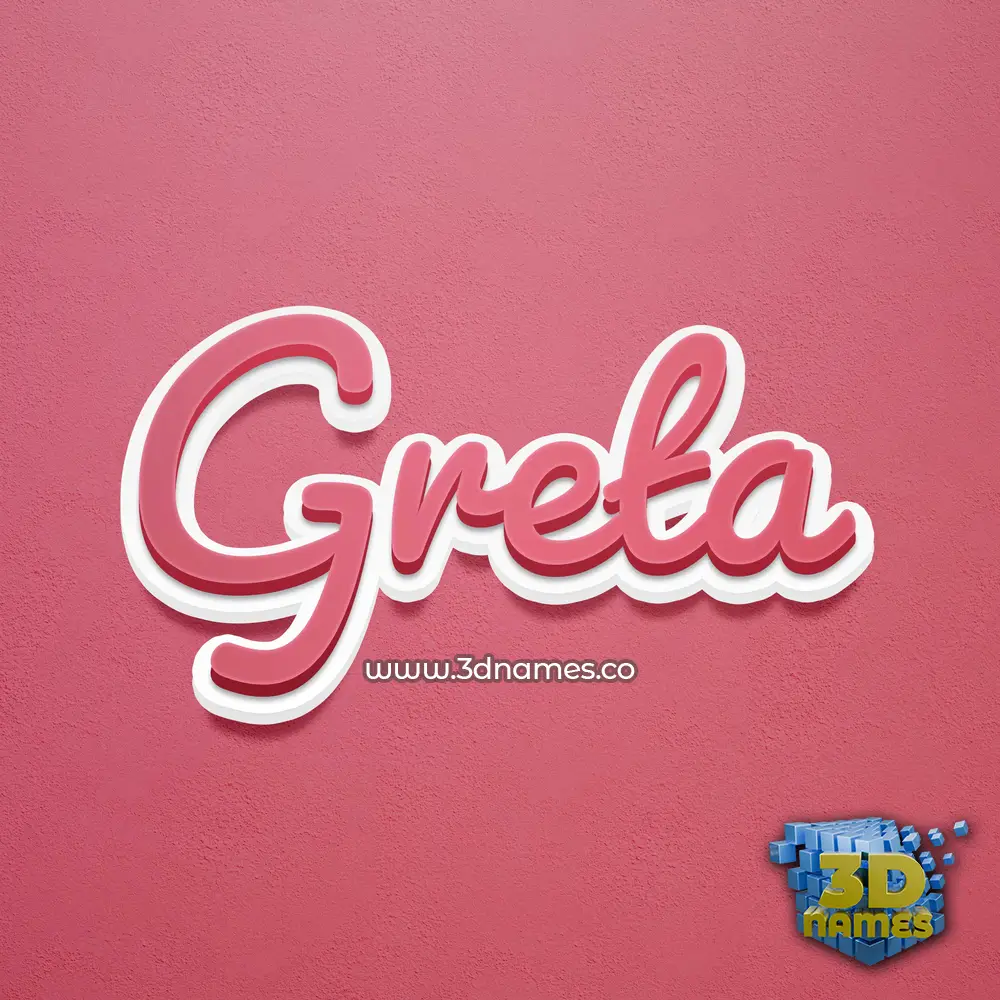 greta in Red Scribble style - 3D name wallpaper