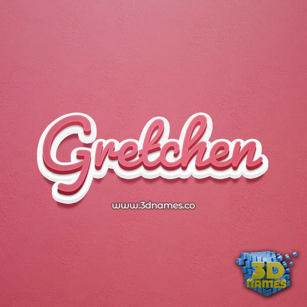 gretchen in Red Scribble style - 3D name wallpaper