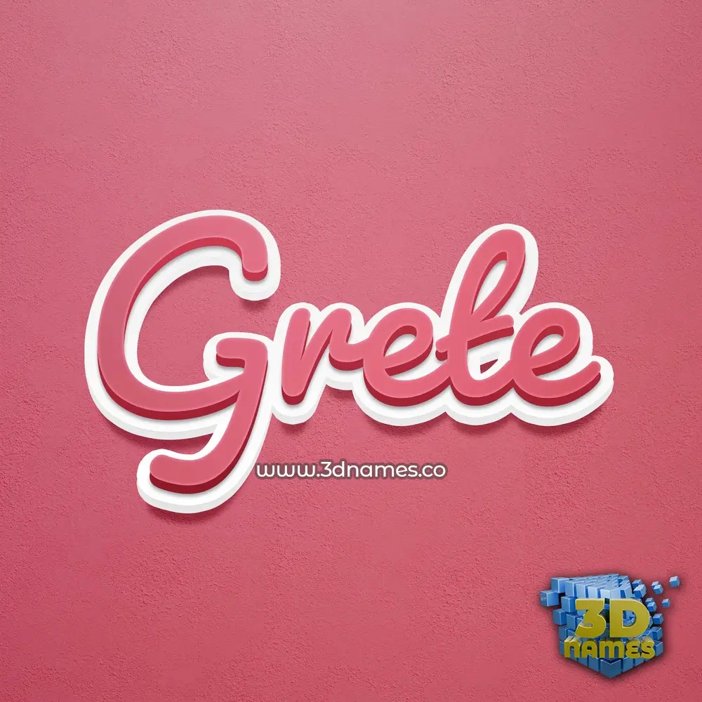 grete in Red Scribble style - 3D name wallpaper