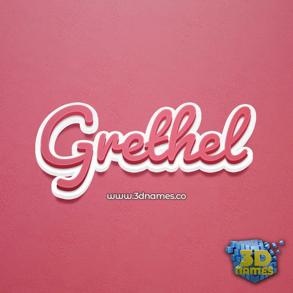 grethel in Red Scribble style - 3D name wallpaper