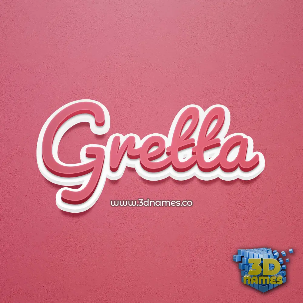 gretta in Red Scribble style - 3D name wallpaper