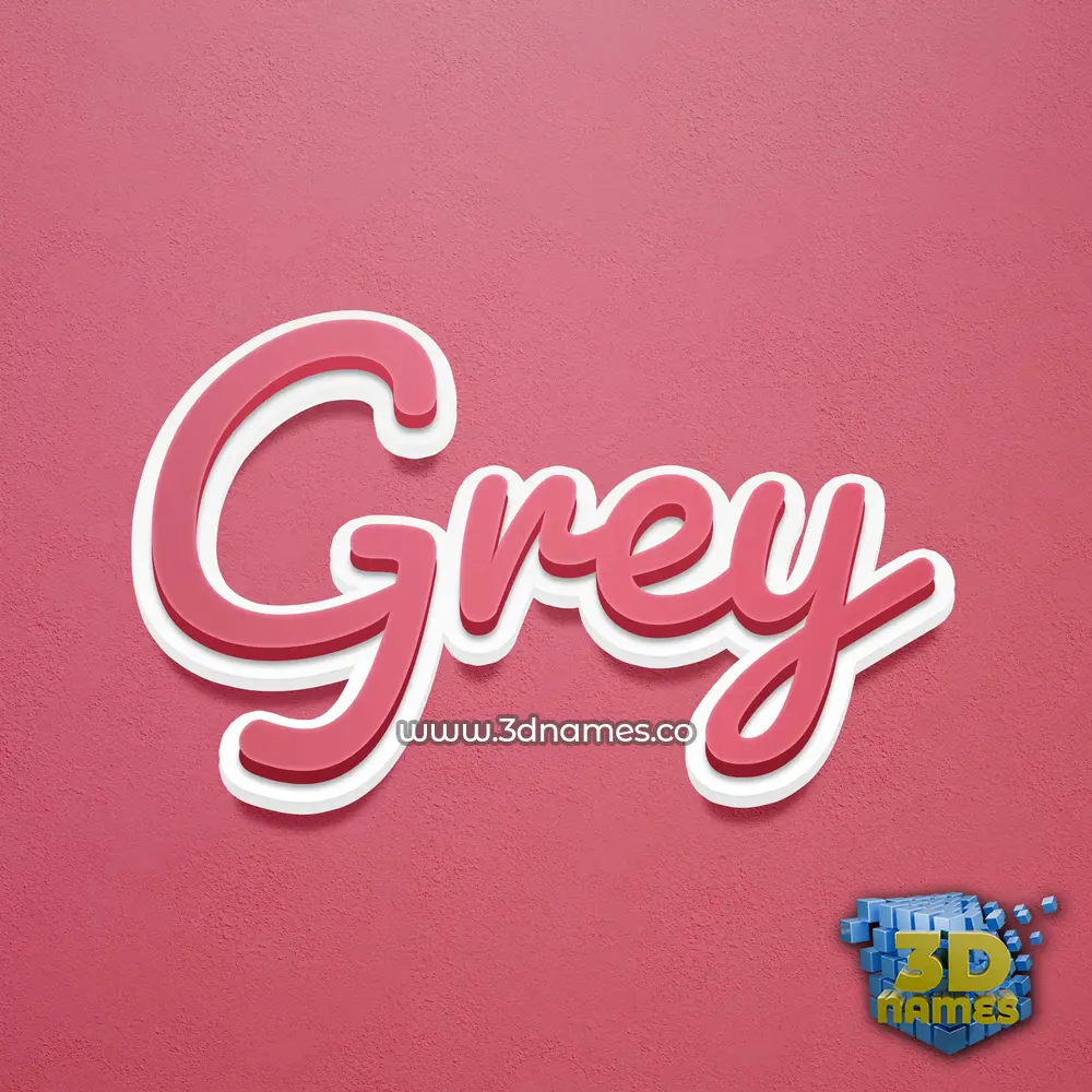 grey in Red Scribble style - 3D name wallpaper