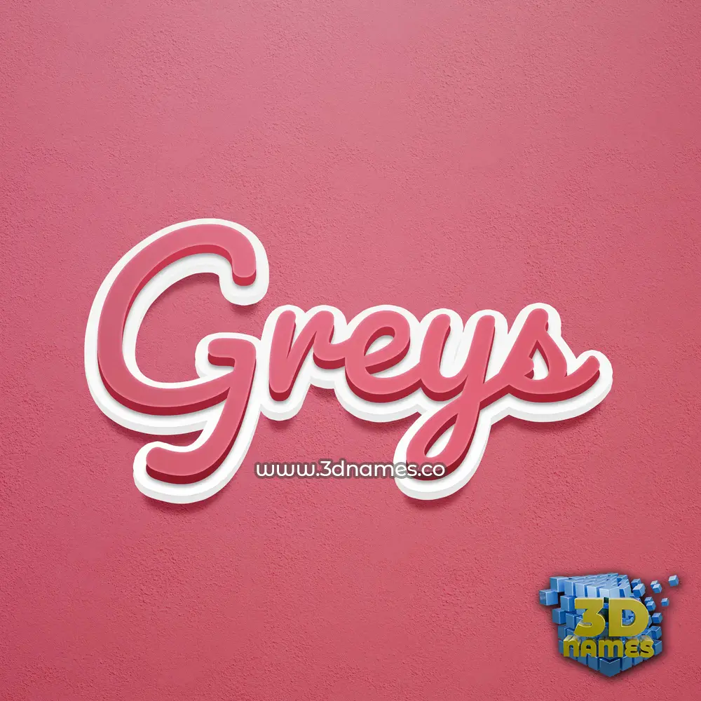 greys in Red Scribble style - 3D name wallpaper