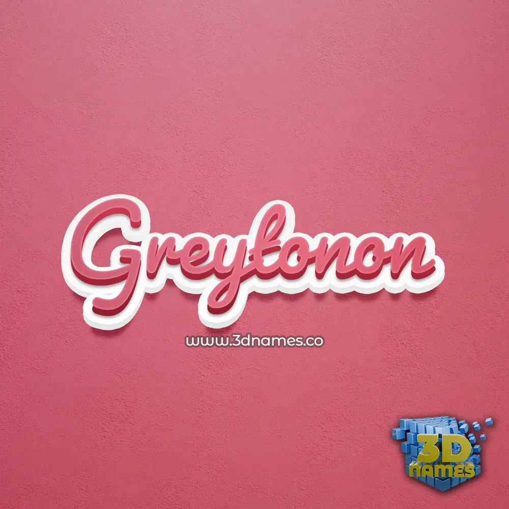 greytonon in Red Scribble style - 3D name wallpaper