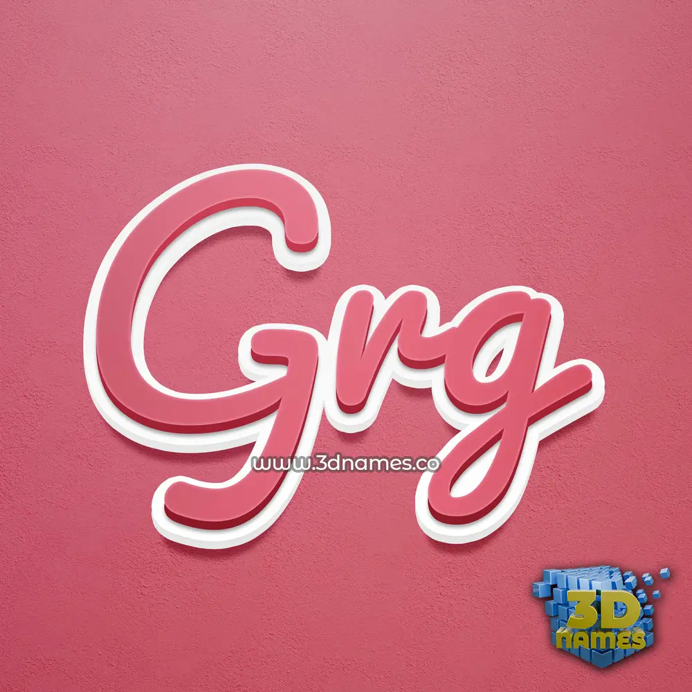 grg in Red Scribble style - 3D name wallpaper