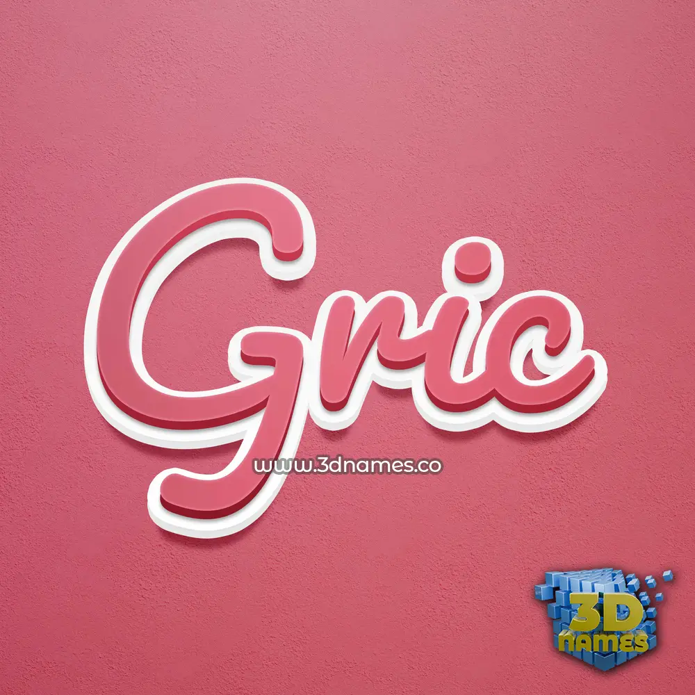 gric in Red Scribble style - 3D name wallpaper