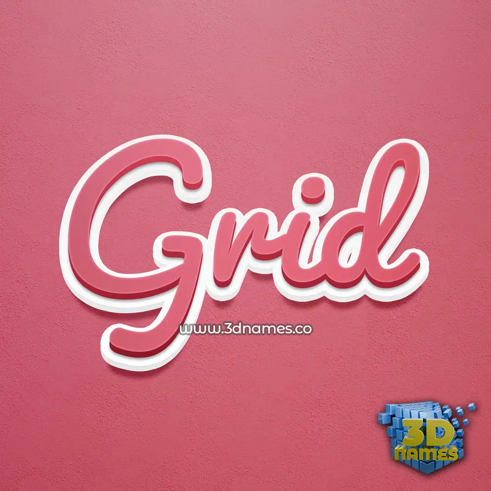 grid in Red Scribble style - 3D name wallpaper
