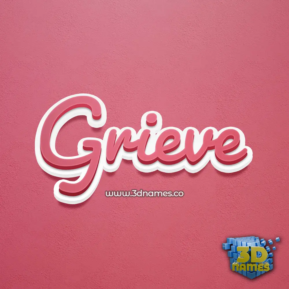 grieve in Red Scribble style - 3D name wallpaper