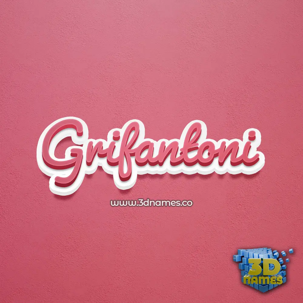 grifantoni in Red Scribble style - 3D name wallpaper