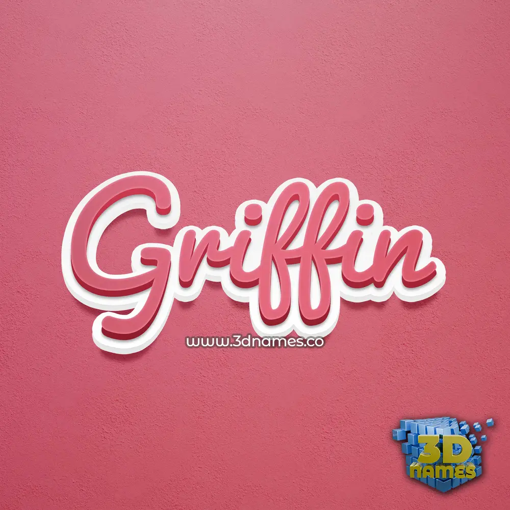 griffin in Red Scribble style - 3D name wallpaper