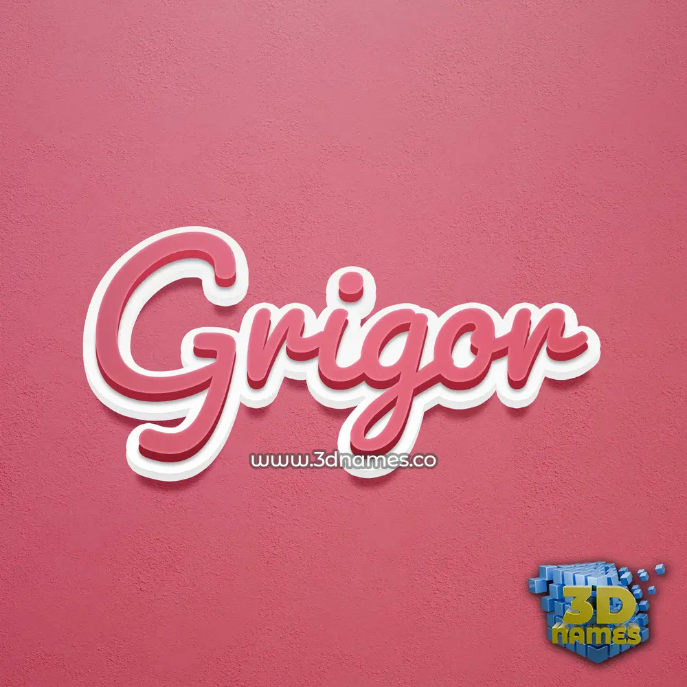 grigor in Red Scribble style - 3D name wallpaper