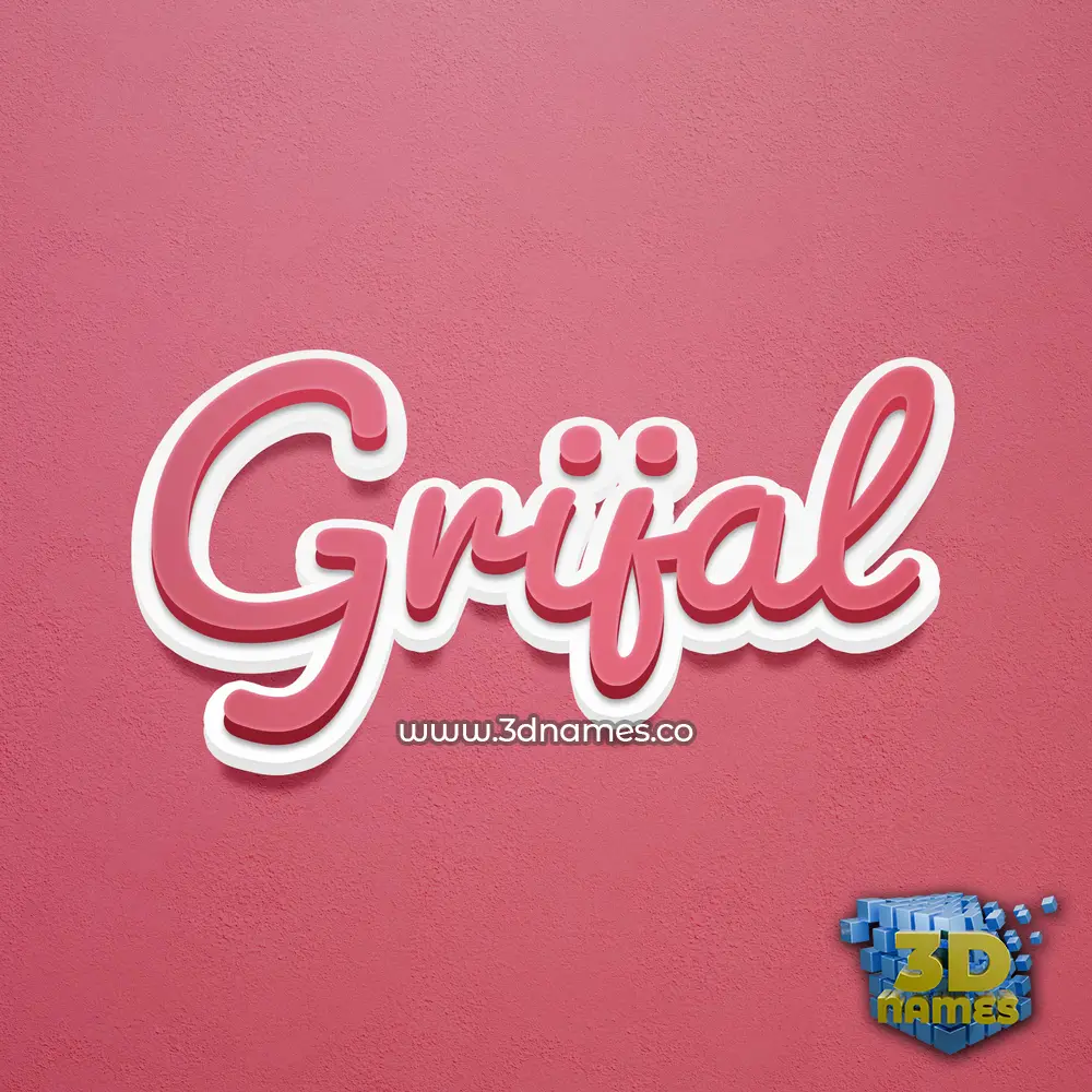 grijal in Red Scribble style - 3D name wallpaper