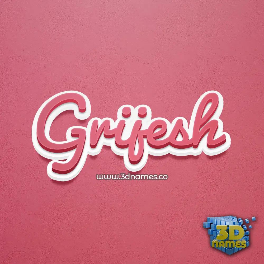 grijesh in Red Scribble style - 3D name wallpaper