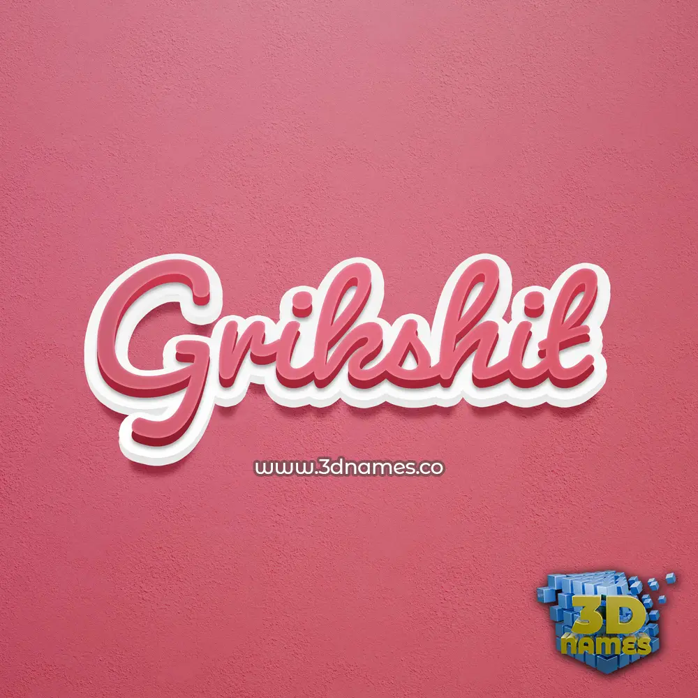 grikshit in Red Scribble style - 3D name wallpaper
