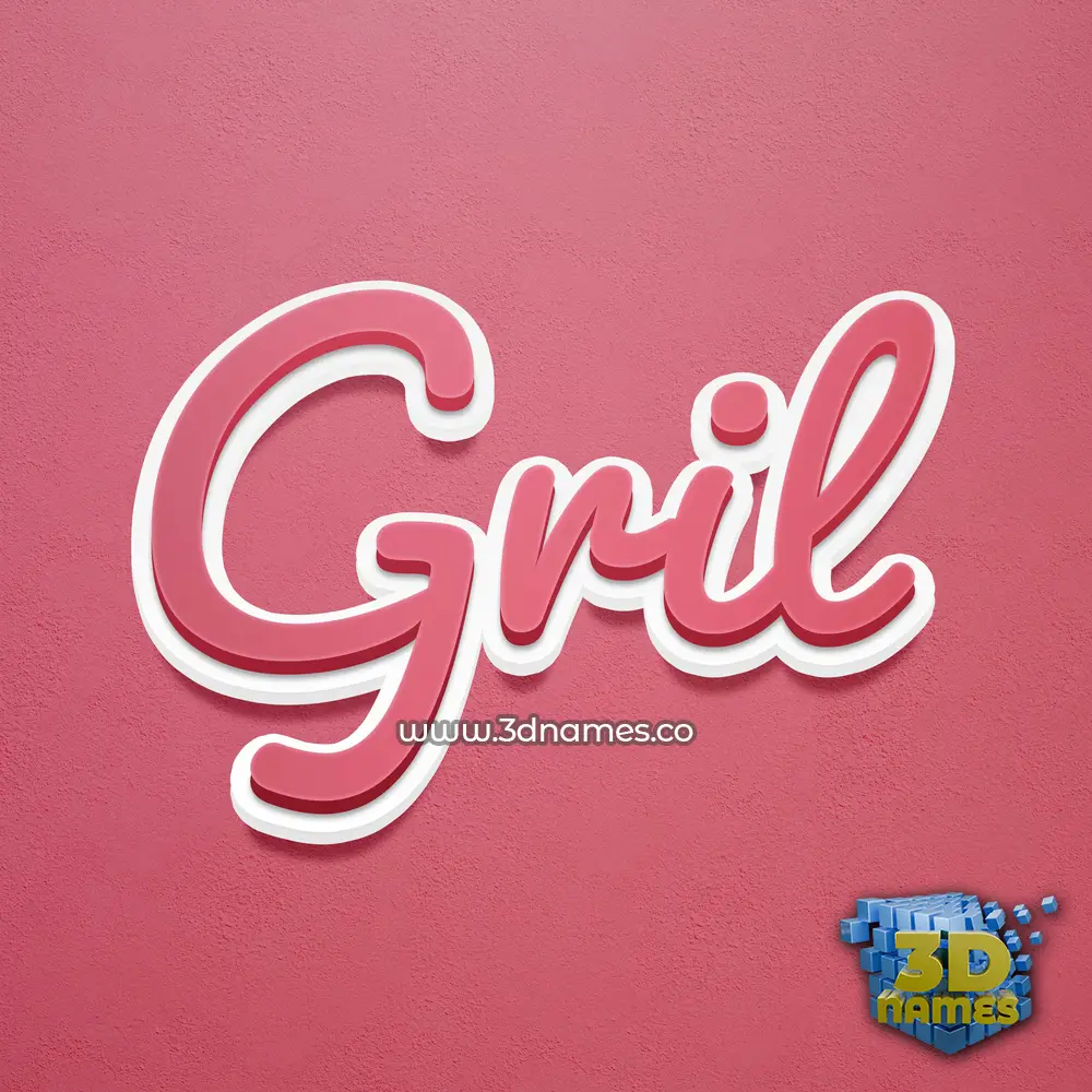 gril in Red Scribble style - 3D name wallpaper