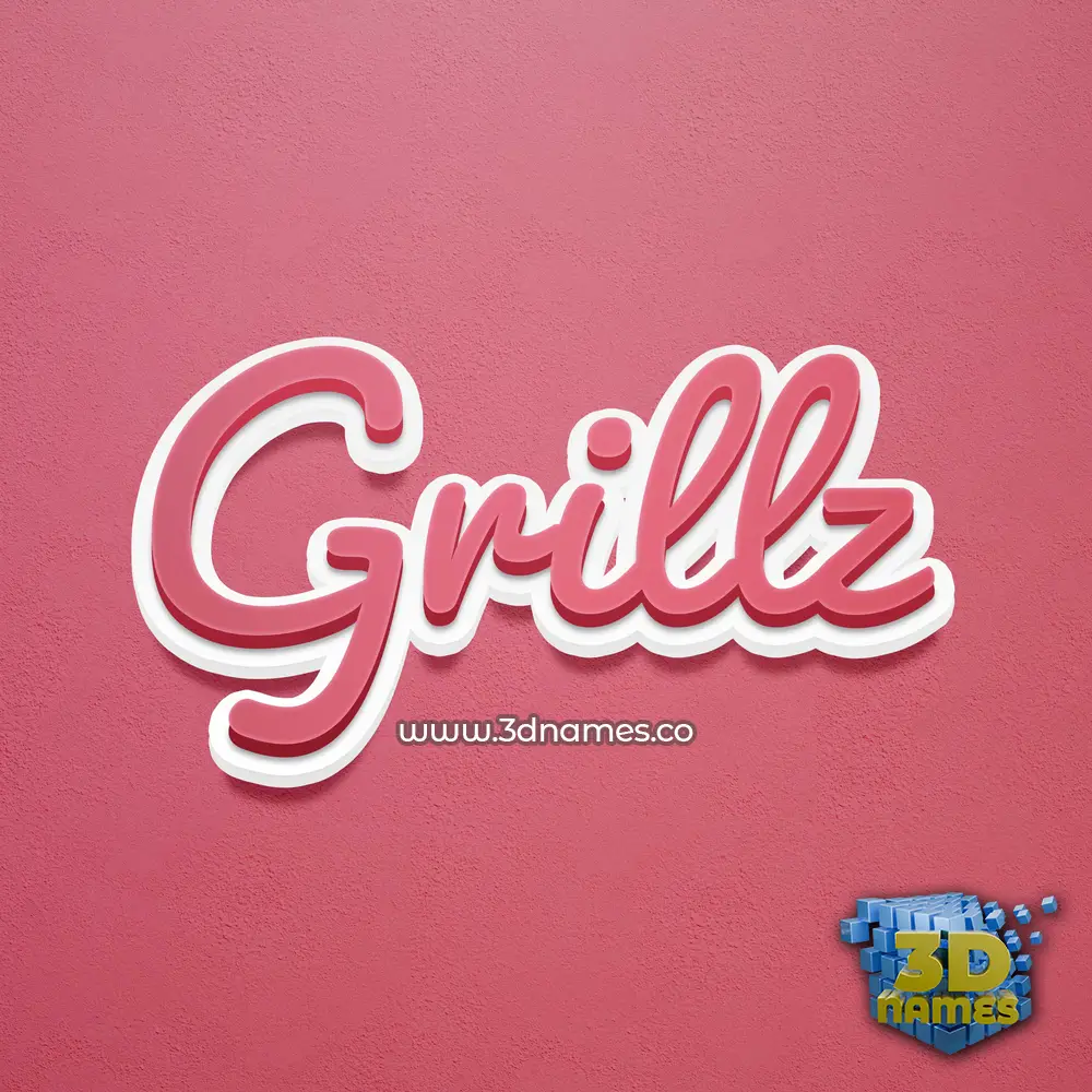 grillz in Red Scribble style - 3D name wallpaper
