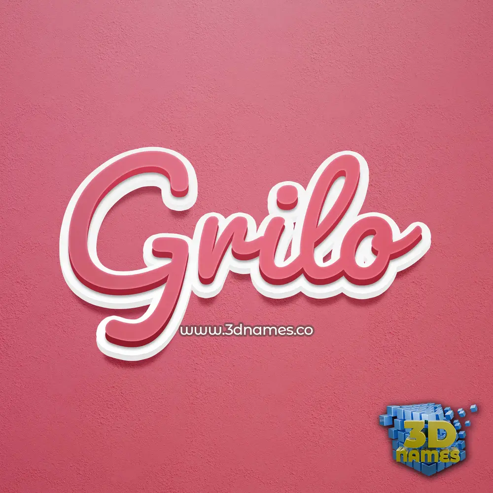 grilo in Red Scribble style - 3D name wallpaper