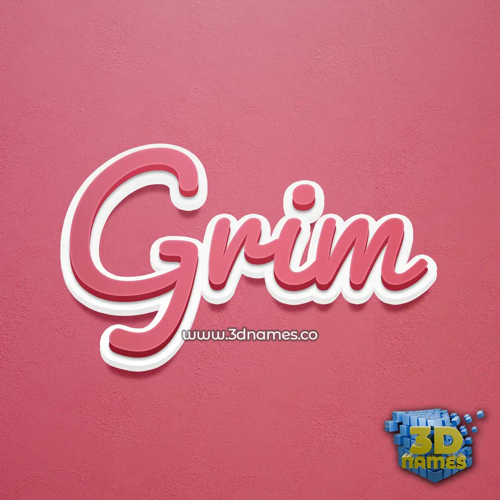 grim in Red Scribble style - 3D name wallpaper
