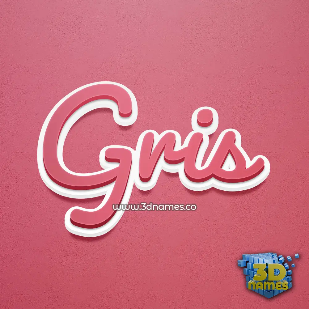 gris in Red Scribble style - 3D name wallpaper