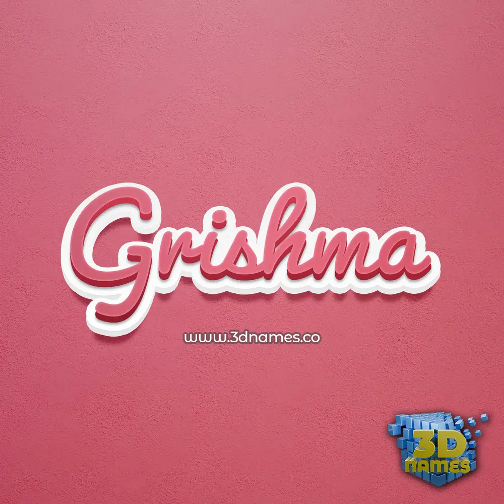 grishma in Red Scribble style - 3D name wallpaper
