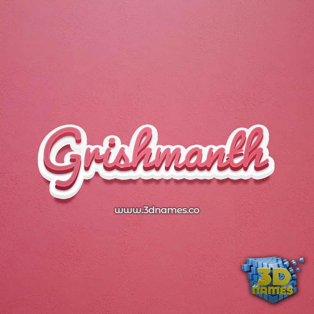 grishmanth in Red Scribble style - 3D name wallpaper