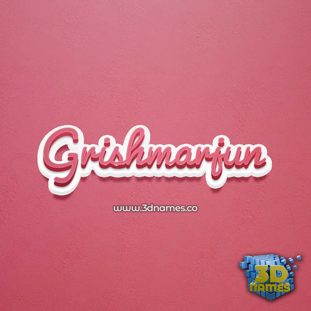 grishmarjun in Red Scribble style - 3D name wallpaper