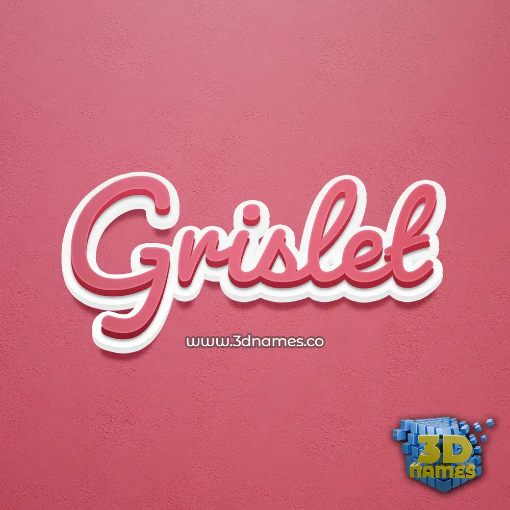 grislet in Red Scribble style - 3D name wallpaper