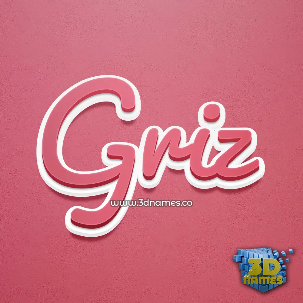 griz in Red Scribble style - 3D name wallpaper