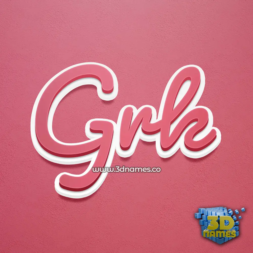 grk in Red Scribble style - 3D name wallpaper