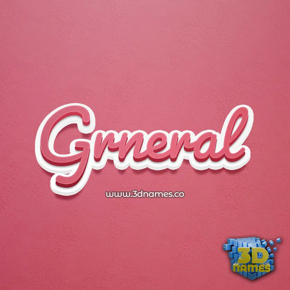 grneral in Red Scribble style - 3D name wallpaper