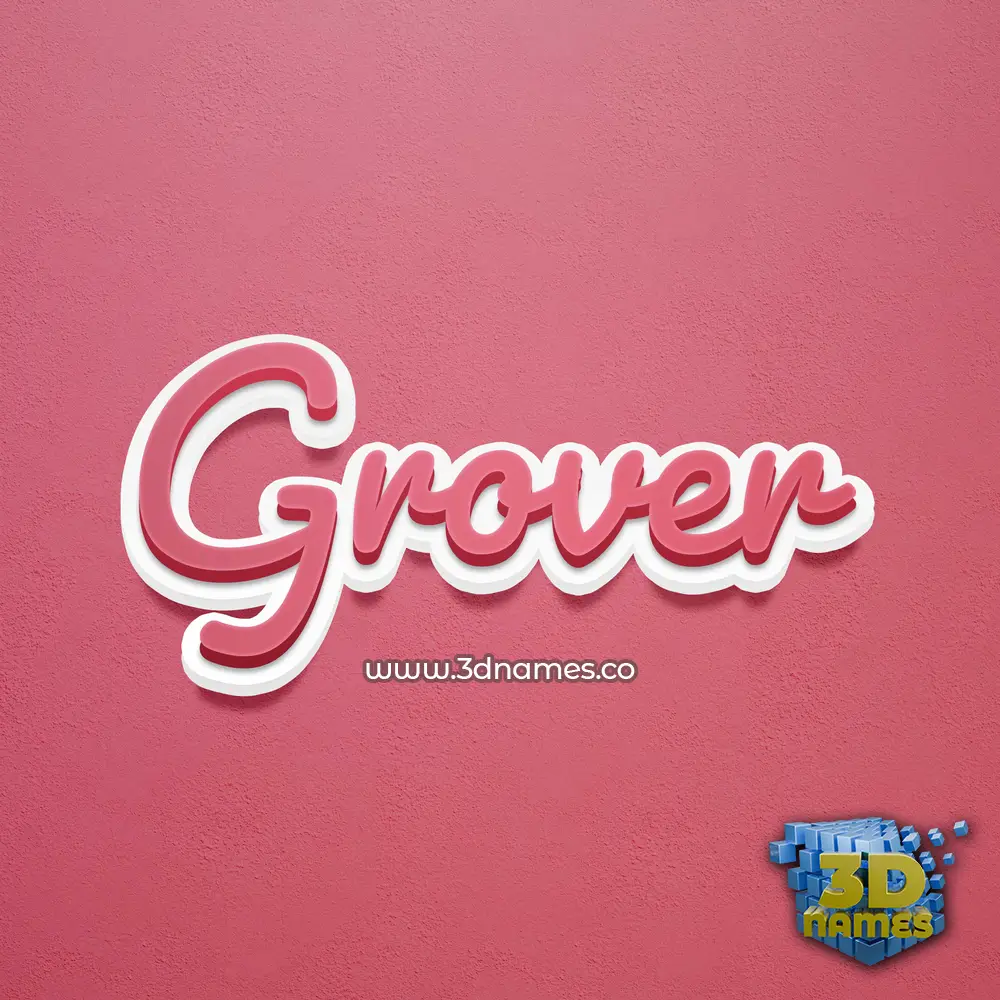 grover in Red Scribble style - 3D name wallpaper