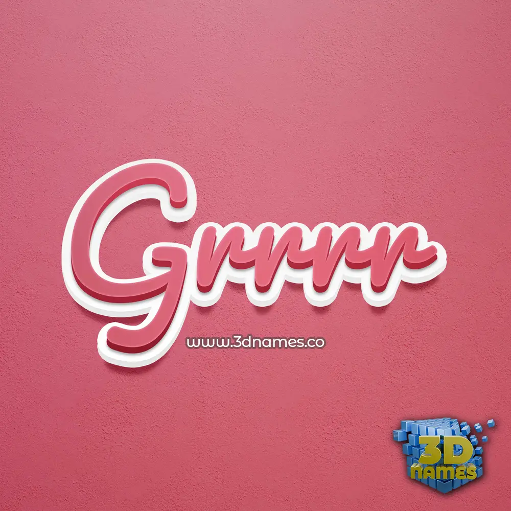 grrrr in Red Scribble style - 3D name wallpaper