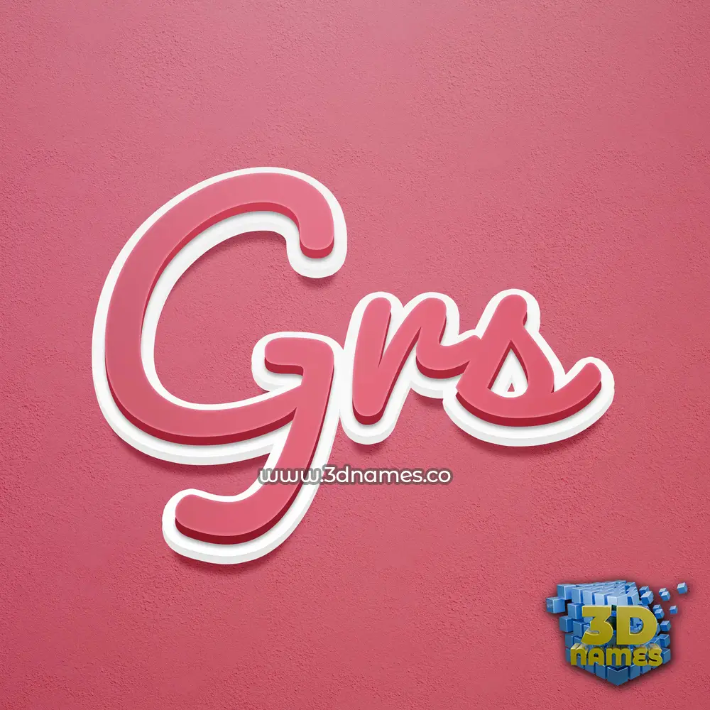 grs in Red Scribble style - 3D name wallpaper