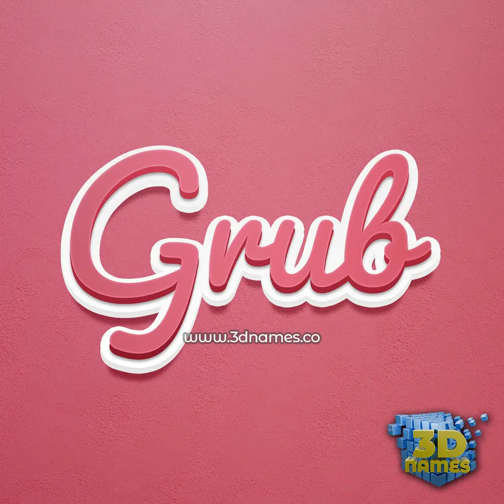 grub in Red Scribble style - 3D name wallpaper