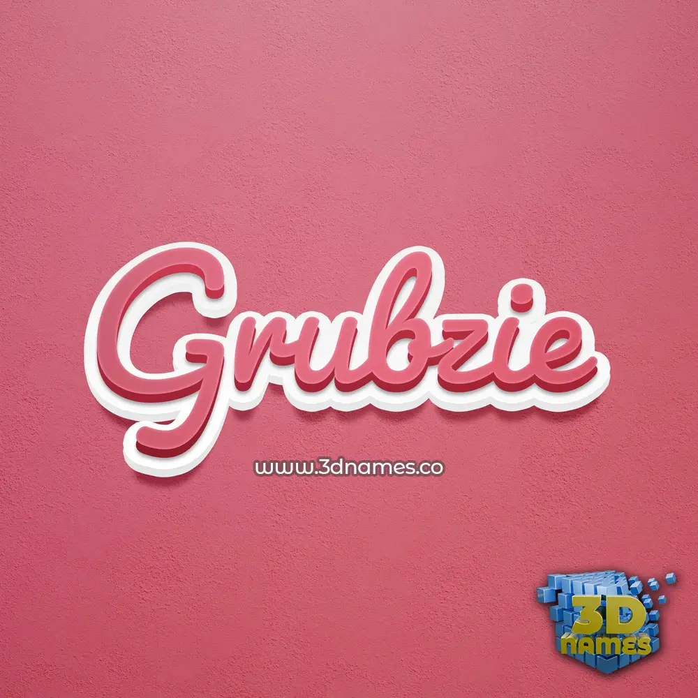 grubzie in Red Scribble style - 3D name wallpaper