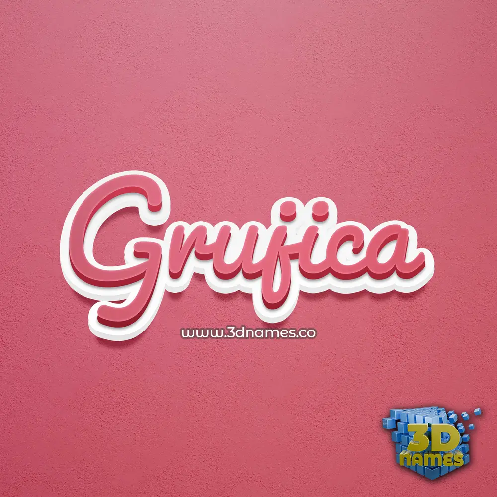 grujica in Red Scribble style - 3D name wallpaper