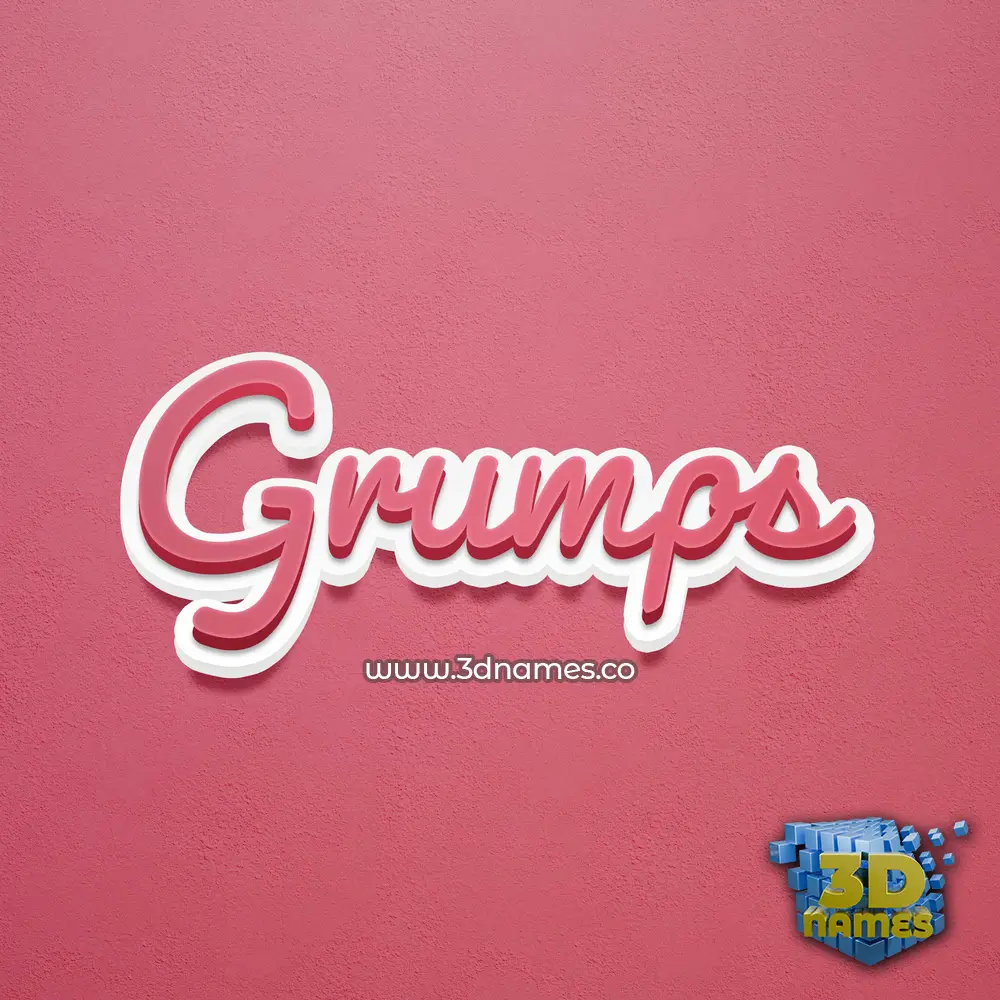 grumps in Red Scribble style - 3D name wallpaper