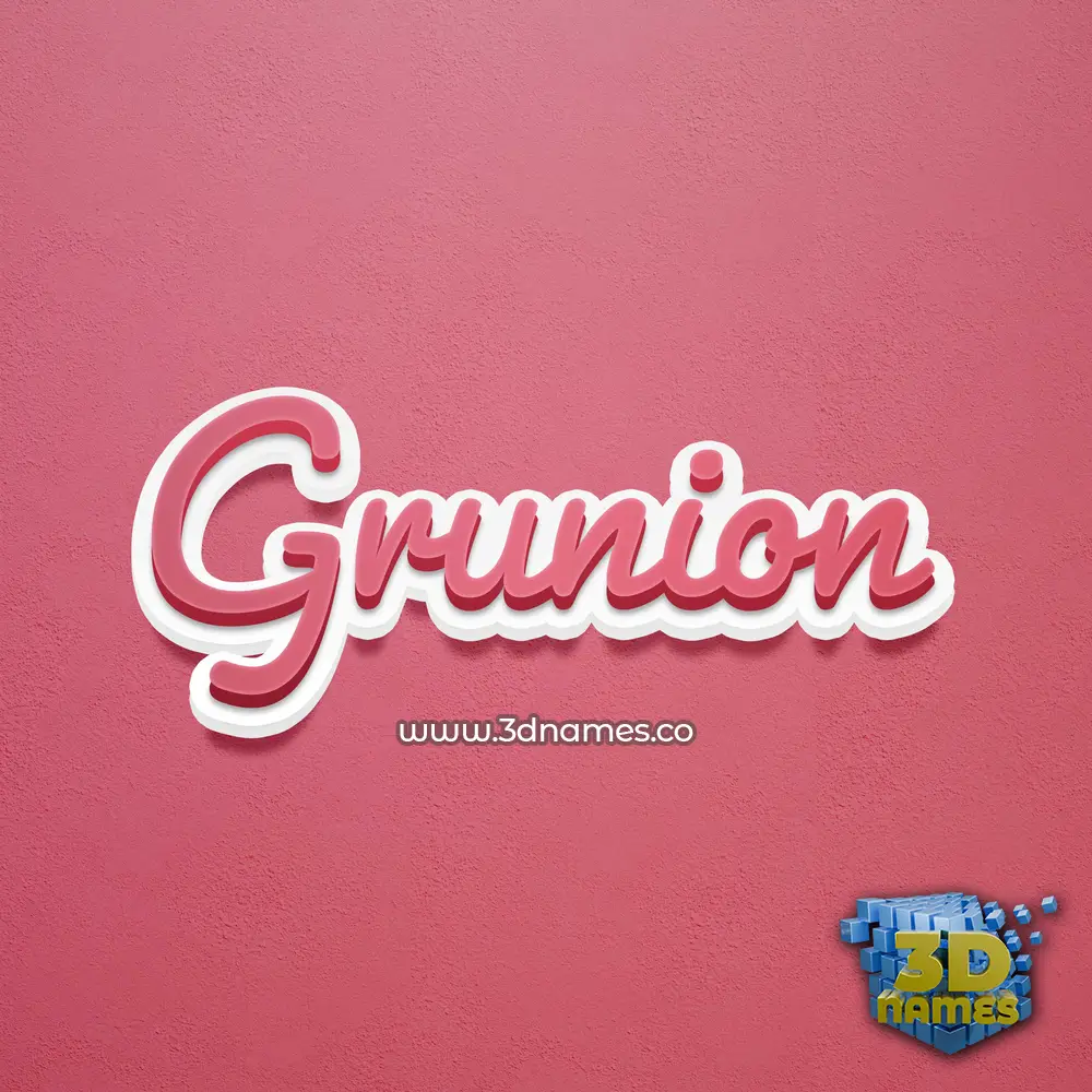 grunion in Red Scribble style - 3D name wallpaper